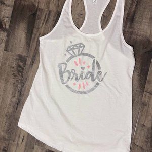 BRIDE TANK TOP White Wedding RING Engagement Summer XL BRIDAL SHOWER GIFT SUMMER